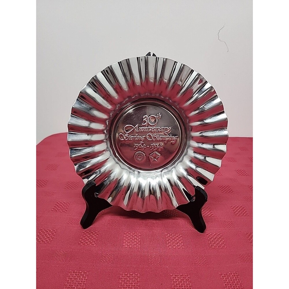 30th Anniversary Sterling Stamping Ashtray UAW 1964-1994 Chrysler Scalloped Edge